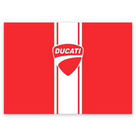 Поздравительная открытка с принтом DUCATI в Петрозаводске, 100% бумага | плотность бумаги 280 г/м2, матовая, на обратной стороне линовка и место для марки
 | ducati | moto | дукати | мото | мотоспорт
