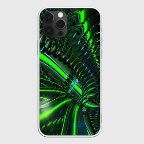 Чехол для iPhone 12 Pro Max с принтом DIGITAL NEON GREEN в Петрозаводске, Силикон |  | abstract | abstraction | color | fractal | geometry | paitnt | psy | rdtktr | абстракция | геометрия | краски | неоновые | психоделика | фрактал