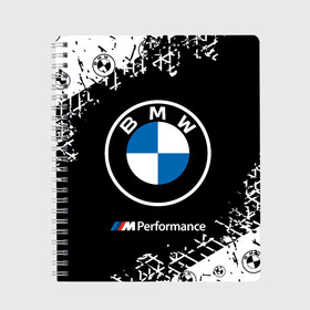 Тетрадь с принтом BMW БМВ в Петрозаводске, 100% бумага | 48 листов, плотность листов — 60 г/м2, плотность картонной обложки — 250 г/м2. Листы скреплены сбоку удобной пружинной спиралью. Уголки страниц и обложки скругленные. Цвет линий — светло-серый
 | Тематика изображения на принте: 2020 | auto | b m w | bmv | bmw | car | logo | moto | performance | power | series | sport | авто | б м в | бмв | игра | игры | иьц | лого | логотип | марка | машина | мото | мотоцикл | павер | перфоманс | серии | серия | символ | спорт