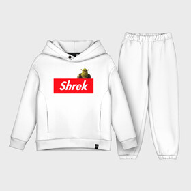 Детский костюм хлопок Oversize с принтом Shrek в Петрозаводске,  |  | shrek | shrek is life | мемы | огр кек | суприм | суприм лого | шрек