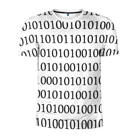 Мужская футболка 3D спортивная с принтом 101 в Петрозаводске, 100% полиэстер с улучшенными характеристиками | приталенный силуэт, круглая горловина, широкие плечи, сужается к линии бедра | Тематика изображения на принте: 101 | binary code | machine language | programming | двоичный код | программирования