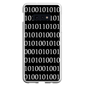 Чехол для Samsung S10E с принтом Black 101 в Петрозаводске, Силикон | Область печати: задняя сторона чехла, без боковых панелей | Тематика изображения на принте: 101 | binary code | black | programming | двоичный код | программировать