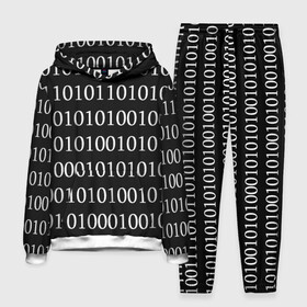 Мужской костюм 3D (с толстовкой) с принтом Black 101 в Петрозаводске,  |  | Тематика изображения на принте: 101 | binary code | black | programming | двоичный код | программировать