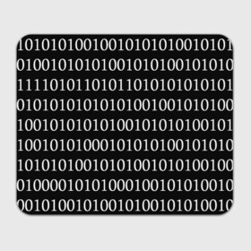 Коврик для мышки прямоугольный с принтом Black 101 в Петрозаводске, натуральный каучук | размер 230 х 185 мм; запечатка лицевой стороны | 101 | binary code | black | programming | двоичный код | программировать
