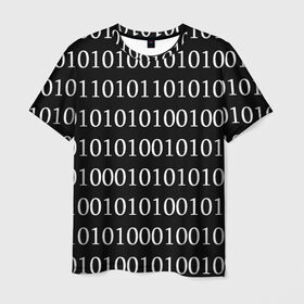 Мужская футболка 3D с принтом Black 101 в Петрозаводске, 100% полиэфир | прямой крой, круглый вырез горловины, длина до линии бедер | 101 | binary code | black | programming | двоичный код | программировать