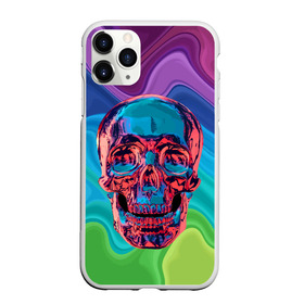 Чехол для iPhone 11 Pro Max матовый с принтом Color skull в Петрозаводске, Силикон |  | color | jaw | neon | skull | teeth | vanguard | авангард | зубы | неон | пасть | цвет | череп