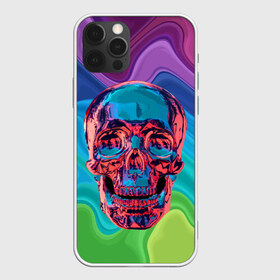Чехол для iPhone 12 Pro Max с принтом Color skull в Петрозаводске, Силикон |  | Тематика изображения на принте: color | jaw | neon | skull | teeth | vanguard | авангард | зубы | неон | пасть | цвет | череп