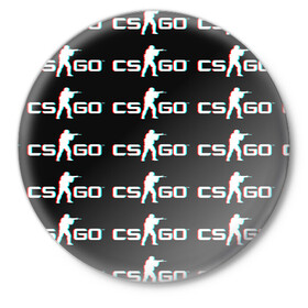 Значок с принтом CSGO GLITCH LOGO в Петрозаводске,  металл | круглая форма, металлическая застежка в виде булавки | 1.6 | counter strike | csgo | glitch | logo shuter | trand | контр страйк | стрелялки
