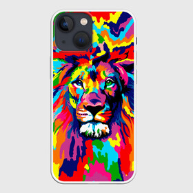 Чехол для iPhone 13 mini с принтом Лев Artistic Art в Петрозаводске,  |  | king | lion | neon | африка | голова | граффити | грива | дикий | животные | зверь | зодиак | картина | король | краски | красочный | лев | львенок | львиное | львица | неон | неоновые | радуга | радужный | рисунок