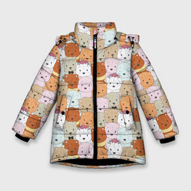 Зимняя куртка для девочек 3D с принтом МИШКИ в Петрозаводске, ткань верха — 100% полиэстер; подклад — 100% полиэстер, утеплитель — 100% полиэстер. | длина ниже бедра, удлиненная спинка, воротник стойка и отстегивающийся капюшон. Есть боковые карманы с листочкой на кнопках, утяжки по низу изделия и внутренний карман на молнии. 

Предусмотрены светоотражающий принт на спинке, радужный светоотражающий элемент на пуллере молнии и на резинке для утяжки. | девушкам | детская | детям | женская | животные | медведи | медведь | медвежата | медвежатки | милота | милый | мишка | мишки | паттерн