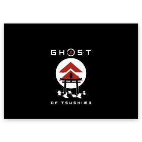 Поздравительная открытка с принтом Ghost of Tsushima в Петрозаводске, 100% бумага | плотность бумаги 280 г/м2, матовая, на обратной стороне линовка и место для марки
 | game | ghost | japan | ninja | samurai | tsushima | аниме | бусидо | воина | игра | кандзи | кимоно | киото | ниндзя | осака | призрак | путь | ронин | самурай | стиль | токио | цусимы | япония | японский