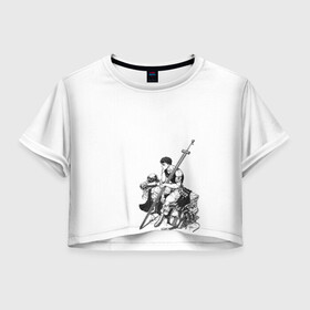 Женская футболка Crop-top 3D с принтом Берсерк сидит в Петрозаводске, 100% полиэстер | круглая горловина, длина футболки до линии талии, рукава с отворотами | berserk | берсерк | гатс | манга | меч | чёрный мечник