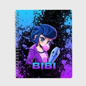 Тетрадь с принтом BRAWL STARS BIBI в Петрозаводске, 100% бумага | 48 листов, плотность листов — 60 г/м2, плотность картонной обложки — 250 г/м2. Листы скреплены сбоку удобной пружинной спиралью. Уголки страниц и обложки скругленные. Цвет линий — светло-серый
 | bibi | brawl | brawl stars | crow | leon | stars | бравл | бравл старс | браво старс | игра | компьютерная | кров | леон | онлайн | старс