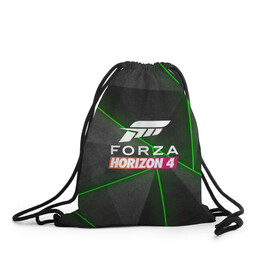 Рюкзак-мешок 3D с принтом Forza Horizon 4 Hi-tech в Петрозаводске, 100% полиэстер | плотность ткани — 200 г/м2, размер — 35 х 45 см; лямки — толстые шнурки, застежка на шнуровке, без карманов и подкладки | 4 | forza | gamer | games | horizon | racing | ultimate | гонки | форза