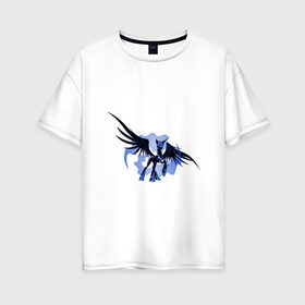 Женская футболка хлопок Oversize с принтом Nightmare Moon в Петрозаводске, 100% хлопок | свободный крой, круглый ворот, спущенный рукав, длина до линии бедер
 | злая луна | зло | луна