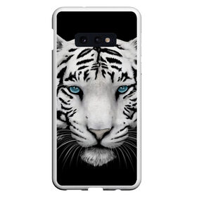 Чехол для Samsung S10E с принтом тигр в Петрозаводске, Силикон | Область печати: задняя сторона чехла, без боковых панелей | Тематика изображения на принте: белый тигр | тигр