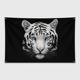 Флаг-баннер с принтом тигр в Петрозаводске, 100% полиэстер | размер 67 х 109 см, плотность ткани — 95 г/м2; по краям флага есть четыре люверса для крепления | белый тигр | тигр