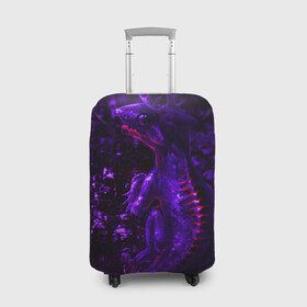 Чехол для чемодана 3D с принтом Энергия Лавы в Петрозаводске, 86% полиэфир, 14% спандекс | двустороннее нанесение принта, прорези для ручек и колес | drag | dragon | арт | динамическое | динозавр | дракон | красивое | фантастика