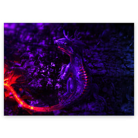 Поздравительная открытка с принтом Энергия Лавы в Петрозаводске, 100% бумага | плотность бумаги 280 г/м2, матовая, на обратной стороне линовка и место для марки
 | drag | dragon | арт | динамическое | динозавр | дракон | красивое | фантастика