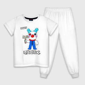 Детская пижама хлопок с принтом Свинка Пигги из Roblox в Петрозаводске, 100% хлопок |  брюки и футболка прямого кроя, без карманов, на брюках мягкая резинка на поясе и по низу штанин
 | Тематика изображения на принте: pig | piggi | roblox | svinka | игра | пигги