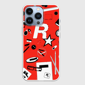 Чехол для iPhone 13 Pro с принтом Rockstar в Петрозаводске,  |  | Тематика изображения на принте: grand theft auto | gta | max payne | rockstar | гта | игроман | игры | ключи | макс пейн | очки | пистолет | рокстар
