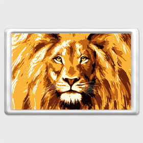 Магнит 45*70 с принтом Взгляд льва в Петрозаводске, Пластик | Размер: 78*52 мм; Размер печати: 70*45 | арт | грива | деко | жедтая | животные | закат | зверей | золото | кошка | лев | лето | львенок | неоновая | очки | пляж | прайд | разноцветная | солнце | тигр | узоры | царь | яркие
