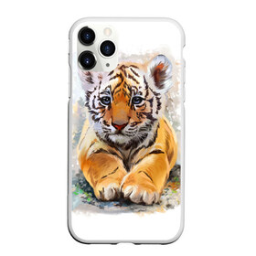 Чехол для iPhone 11 Pro Max матовый с принтом Tiger Art в Петрозаводске, Силикон |  | Тематика изображения на принте: art | blue | dinamic picture | lion | tiger | white | арт | животные | картинка | лев | рисунок | тигр