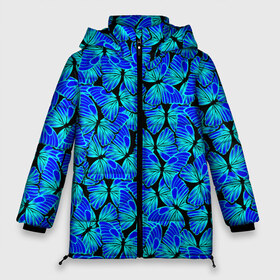 Женская зимняя куртка 3D с принтом Голубые бабочки в Петрозаводске, верх — 100% полиэстер; подкладка — 100% полиэстер; утеплитель — 100% полиэстер | длина ниже бедра, силуэт Оверсайз. Есть воротник-стойка, отстегивающийся капюшон и ветрозащитная планка. 

Боковые карманы с листочкой на кнопках и внутренний карман на молнии | angel | butterfly | pattern | summer | wings | ангел | бабочка | бабочки | животные | крылышки | крылья | летающие | летние | магия | махаон | мотылек | насекомые | небесные | неон | неоновые | паттерн | природа