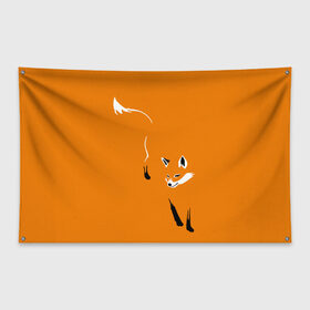 Флаг-баннер с принтом ЛИСА в Петрозаводске, 100% полиэстер | размер 67 х 109 см, плотность ткани — 95 г/м2; по краям флага есть четыре люверса для крепления | fox | лиса