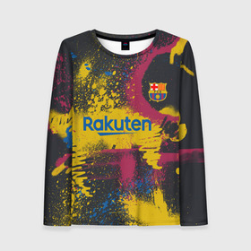 Женский лонгслив 3D с принтом FC Barcelona | La Liga pre-match shirt (2021) в Петрозаводске, 100% полиэстер | длинные рукава, круглый вырез горловины, полуприлегающий силуэт | Тематика изображения на принте: 0x000000123 | barca | barcelona | fcb | messi | барса | барселона | месси | фкб