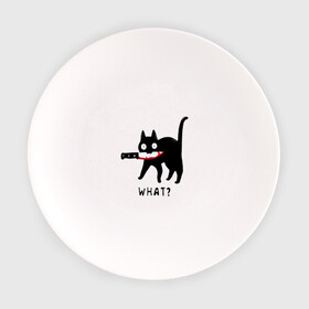 Тарелка с принтом WHAT & CAT в Петрозаводске, фарфор | диаметр - 210 мм
диаметр для нанесения принта - 120 мм | Тематика изображения на принте: art | black | black cat | cat | dark | dark cat | what | what cat | what mem | арт | вопрос | интернет мем | кот | кот арт | кот мем | кошачье лицо | кошачья мордочка | мем | нож | прикол | прикольный кот | убица | чёрный | чёрный кот