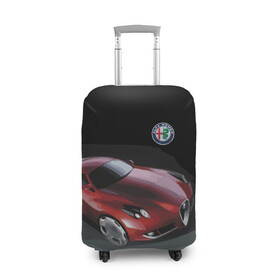 Чехол для чемодана 3D с принтом Alfa Romeo в Петрозаводске, 86% полиэфир, 14% спандекс | двустороннее нанесение принта, прорези для ручек и колес | alfa romeo | car | italy | motorsport | prestige | автоспорт | альфа ромео | италия | престиж