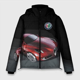 Мужская зимняя куртка 3D с принтом Alfa Romeo в Петрозаводске, верх — 100% полиэстер; подкладка — 100% полиэстер; утеплитель — 100% полиэстер | длина ниже бедра, свободный силуэт Оверсайз. Есть воротник-стойка, отстегивающийся капюшон и ветрозащитная планка. 

Боковые карманы с листочкой на кнопках и внутренний карман на молнии. | Тематика изображения на принте: alfa romeo | car | italy | motorsport | prestige | автоспорт | альфа ромео | италия | престиж