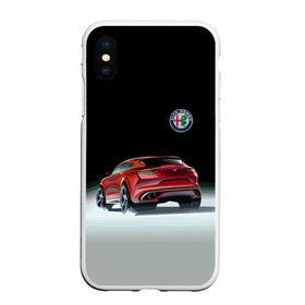 Чехол для iPhone XS Max матовый с принтом Alfa Romeo в Петрозаводске, Силикон | Область печати: задняя сторона чехла, без боковых панелей | Тематика изображения на принте: alfa romeo | car | italy | motorsport | prestige | автоспорт | альфа ромео | италия | престиж