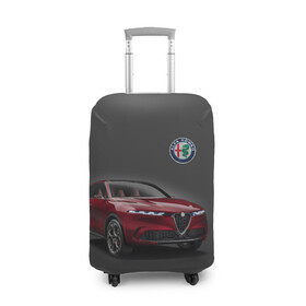 Чехол для чемодана 3D с принтом Alfa Romeo в Петрозаводске, 86% полиэфир, 14% спандекс | двустороннее нанесение принта, прорези для ручек и колес | Тематика изображения на принте: alfa romeo | car | italy | prestige | автомобиль | альфа ромео | италия | престиж