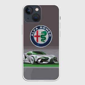 Чехол для iPhone 13 mini с принтом Alfa Romeo motorsport в Петрозаводске,  |  | Тематика изображения на принте: alfa romeo | car | italy | motorsport | prestige | автоспорт | альфа ромео | италия | престиж