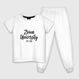 Детская пижама хлопок с принтом Zoom University в Петрозаводске, 100% хлопок |  брюки и футболка прямого кроя, без карманов, на брюках мягкая резинка на поясе и по низу штанин
 | covid | university | zoom | зум | ковид | потерялся | университет