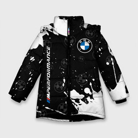 Зимняя куртка для девочек 3D с принтом BMW БМВ в Петрозаводске, ткань верха — 100% полиэстер; подклад — 100% полиэстер, утеплитель — 100% полиэстер. | длина ниже бедра, удлиненная спинка, воротник стойка и отстегивающийся капюшон. Есть боковые карманы с листочкой на кнопках, утяжки по низу изделия и внутренний карман на молнии. 

Предусмотрены светоотражающий принт на спинке, радужный светоотражающий элемент на пуллере молнии и на резинке для утяжки. | Тематика изображения на принте: 2020 | auto | b m w | bmv | bmw | car | logo | moto | performance | power | series | sport | авто | б м в | бмв | игра | игры | иьц | лого | логотип | марка | машина | мото | мотоцикл | павер | перфоманс | серии | серия | символ | спорт