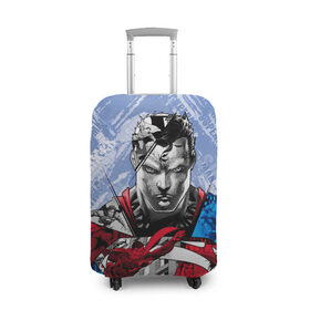 Чехол для чемодана 3D с принтом S U P E R M A N в Петрозаводске, 86% полиэфир, 14% спандекс | двустороннее нанесение принта, прорези для ручек и колес | man | steel | superman | vdzajul | супермен | супермэн