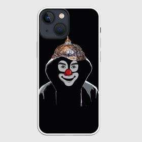 Чехол для iPhone 13 mini с принтом Клоун в шапочке в Петрозаводске,  |  | 5g вышки | клоун | связь | фобия | фольга