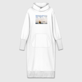 Платье удлиненное хлопок с принтом картина Айвазовского в Петрозаводске,  |  | айвазовский | корабль | море | облака | рисунок