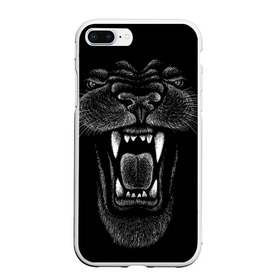 Чехол для iPhone 7Plus/8 Plus матовый с принтом Черная пантера в Петрозаводске, Силикон | Область печати: задняя сторона чехла, без боковых панелей | big | black | cat | danger | jungle | king | leopard | panter | panther | picture | большая | большой | джунглей | джунгли | зубы | король | кот | кошка | леопард | мелками | опасная | опасный | охотник | пантера | пасть | рисунок | хищник | 