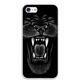 Чехол для iPhone 5/5S матовый с принтом Черная пантера в Петрозаводске, Силикон | Область печати: задняя сторона чехла, без боковых панелей | big | black | cat | danger | jungle | king | leopard | panter | panther | picture | большая | большой | джунглей | джунгли | зубы | король | кот | кошка | леопард | мелками | опасная | опасный | охотник | пантера | пасть | рисунок | хищник | 
