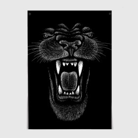Постер с принтом Черная пантера в Петрозаводске, 100% бумага
 | бумага, плотность 150 мг. Матовая, но за счет высокого коэффициента гладкости имеет небольшой блеск и дает на свету блики, но в отличии от глянцевой бумаги не покрыта лаком | big | black | cat | danger | jungle | king | leopard | panter | panther | picture | большая | большой | джунглей | джунгли | зубы | король | кот | кошка | леопард | мелками | опасная | опасный | охотник | пантера | пасть | рисунок | хищник | 