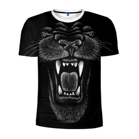 Мужская футболка 3D спортивная с принтом Черная пантера в Петрозаводске, 100% полиэстер с улучшенными характеристиками | приталенный силуэт, круглая горловина, широкие плечи, сужается к линии бедра | big | black | cat | danger | jungle | king | leopard | panter | panther | picture | большая | большой | джунглей | джунгли | зубы | король | кот | кошка | леопард | мелками | опасная | опасный | охотник | пантера | пасть | рисунок | хищник | 