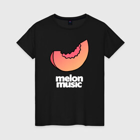 Женская футболка хлопок с принтом MELON MUSIC в Петрозаводске, 100% хлопок | прямой крой, круглый вырез горловины, длина до линии бедер, слегка спущенное плечо | mayot | melon | music | seemee | yungway | вэй | дыни | майот | мелон | мьюзик | сими | янг | янгвэй