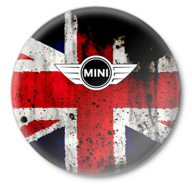 Значок с принтом Mini Cooper в Петрозаводске,  металл | круглая форма, металлическая застежка в виде булавки | bmw | mini | mini cooper | авто | англия | бмв | британия | великобритания | машина | мини | мини купер | тачка