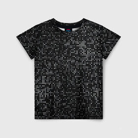 Детская футболка 3D с принтом Блестящие полутона в Петрозаводске, 100% гипоаллергенный полиэфир | прямой крой, круглый вырез горловины, длина до линии бедер, чуть спущенное плечо, ткань немного тянется | halftone | hi tech | net | nets | pattern | shiny | square | texture | web | битная | биты | блестит | блестящие | в квадратик | в клетку | в клеточку | в сетку | квадратики | квадраты | паттерн | полутона | светятся | светящиеся