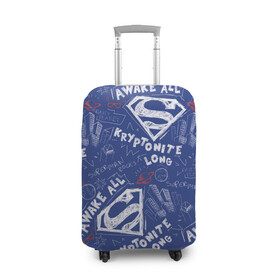 Чехол для чемодана 3D с принтом Awake all в Петрозаводске, 86% полиэфир, 14% спандекс | двустороннее нанесение принта, прорези для ручек и колес | man | steel | superman | vdzajul | супермен | супермэн