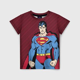 Детская футболка 3D с принтом I am your Superman в Петрозаводске, 100% гипоаллергенный полиэфир | прямой крой, круглый вырез горловины, длина до линии бедер, чуть спущенное плечо, ткань немного тянется | Тематика изображения на принте: man | steel | superman | vdzajul | супермен | супермэн